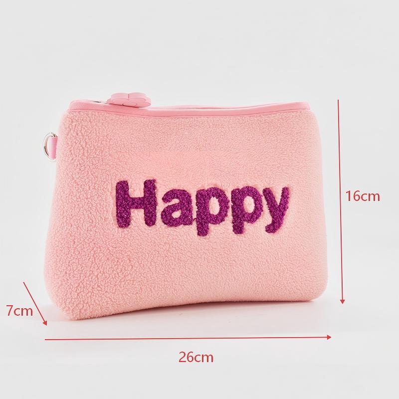 Travel Eco-Friendly Durable Large Capacity Cosmetic Bag with Zipper and Letter Pattern Custom Makeup Pouch Wholesale OEM Factory