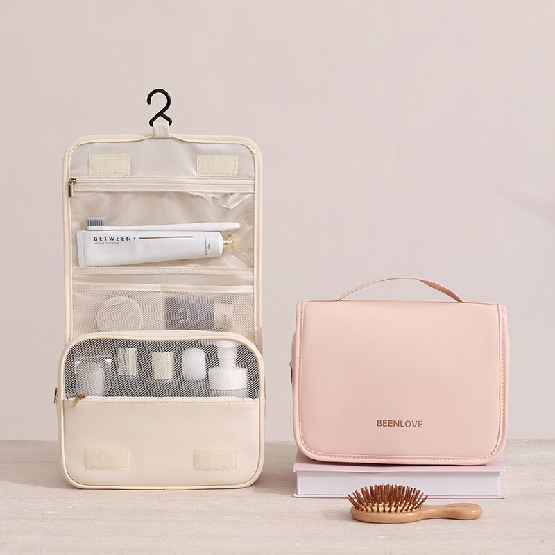Travel Hanging Organizer Makeup Bag Zipper Closure Fashionable Beauty Custom Logo Eco-Friendly Waterproof Toiletry Cosmetic Bag