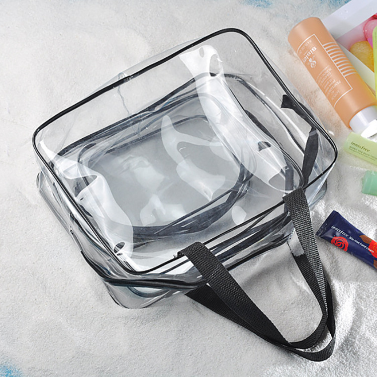 Portable Travel Toiletry Bag-Clear Cosmetic Organizer Pouch with Zipper for Makeup &amp; Skincare, Custom Logo Available