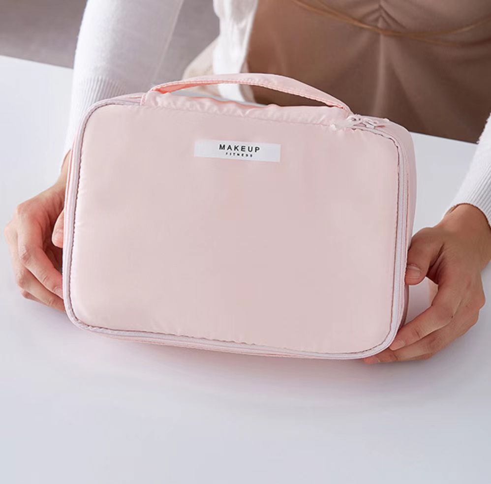 2025 New Design Large Capacity Portable Travel Women Cosmetic Bag 2 In 1 Design Waterproof Makeup Bag With Removable Small Bag