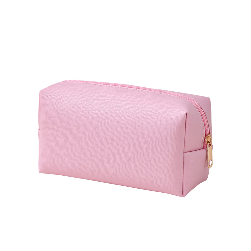 PU Leather Travel Makeup Organizer Portable Daily Women Fashionable Durable Zipper Pouch Cosmetic Bag