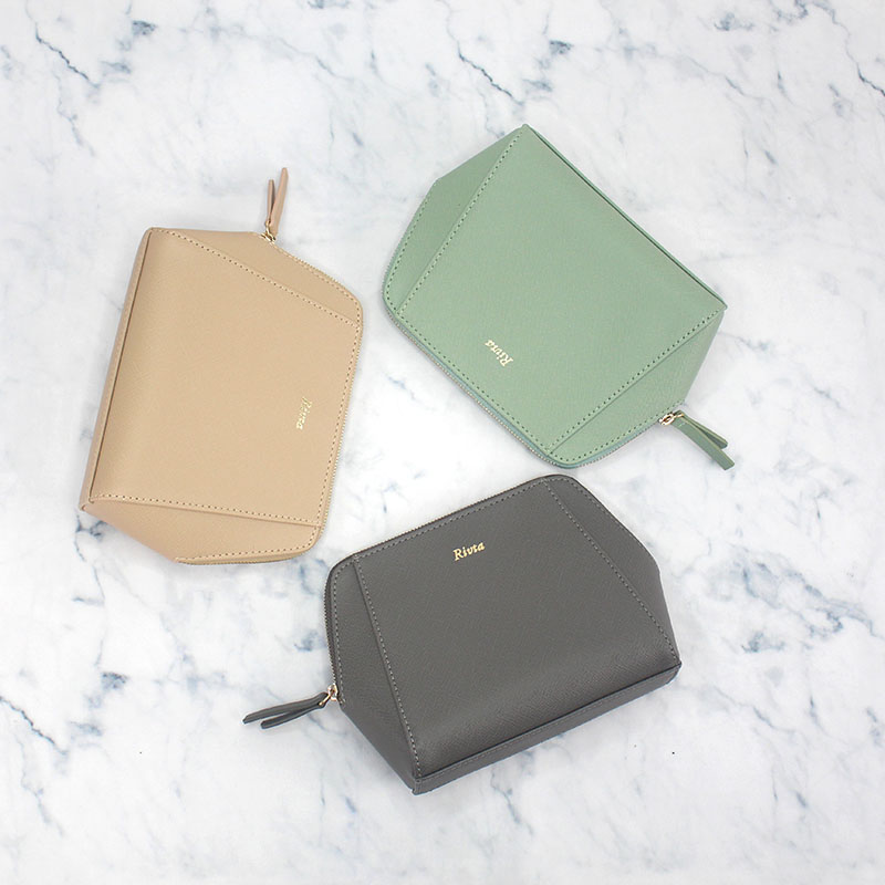 BSCI Professional Custom Luxury Private Label Waterproof PU Leather Makeup Pouch Zipper Cosmetic Bag