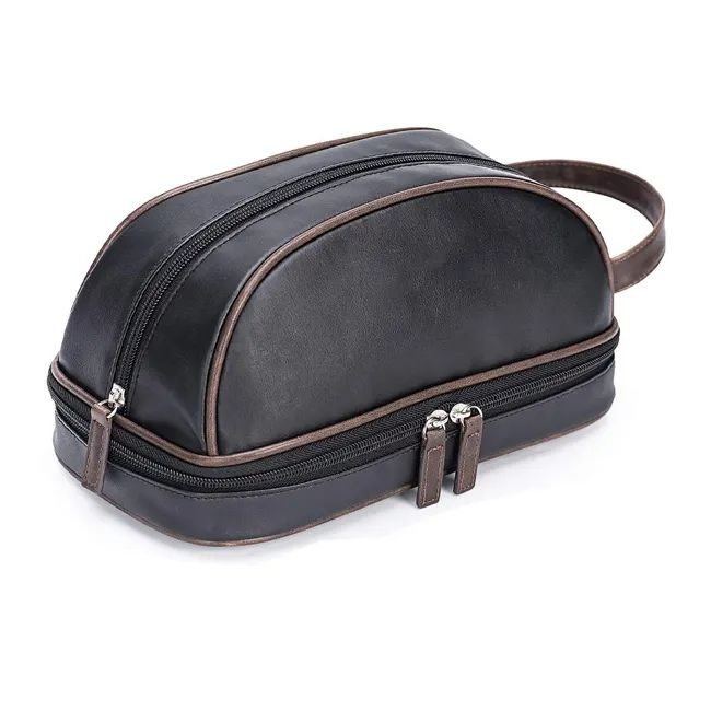 PU Bathroom Kit Organizer Vanity Hanging Shave Pouch Makeup Bag