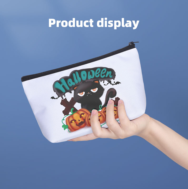 High-Quality Fashion Sublimation Makeup Bag with Custom Anime Design and Heavy-Duty Canvas
