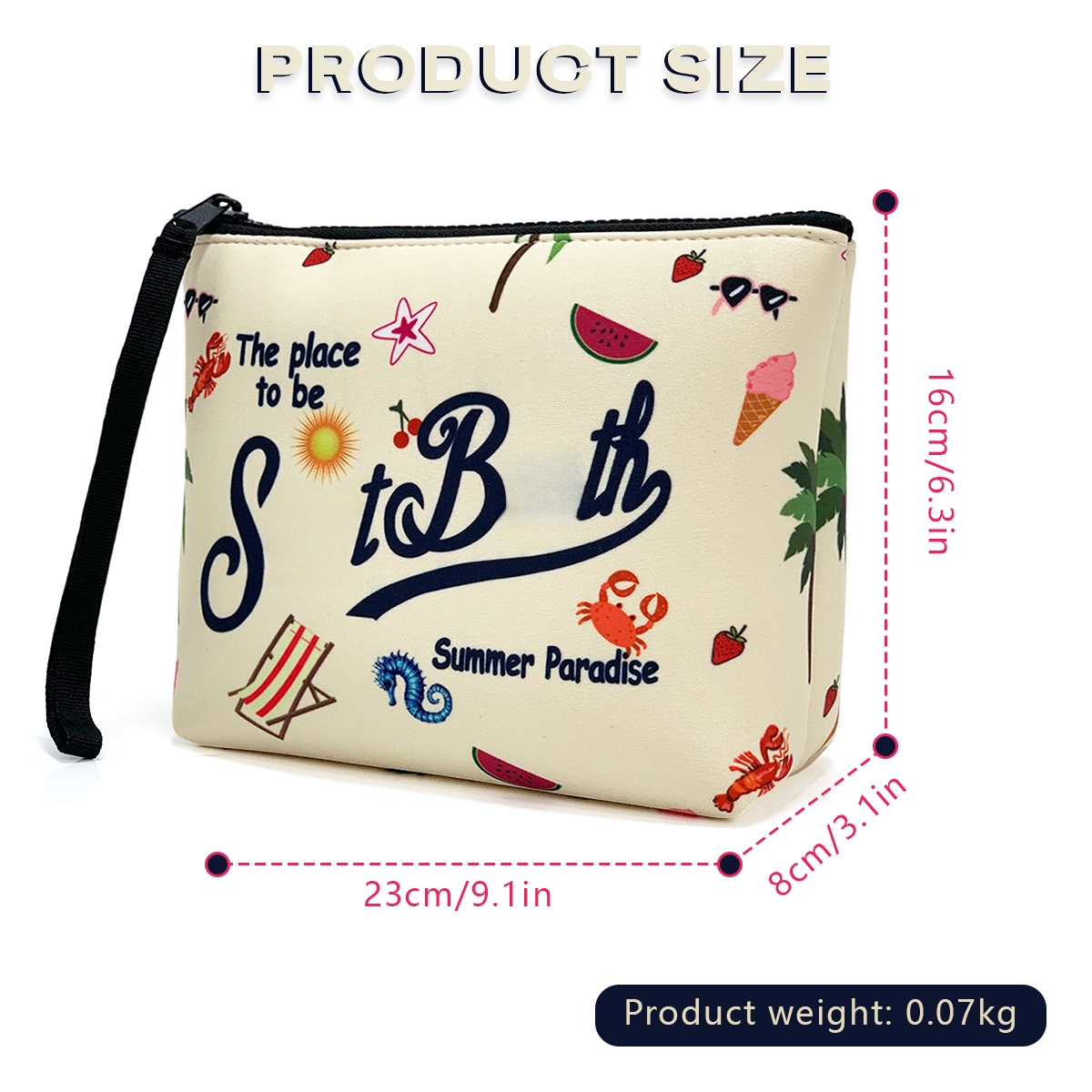 RTS Fashionable Large Capacity Neoprene Makeup Bags for Women Custom Waterproof Cosmetic for Toiletry Travel Purse Case Zipper