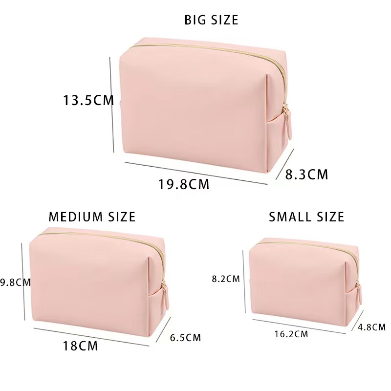 Leather Makeup Bag Cosmetiqueras Make up Bag PU Vegan Leather Travel Cosmetic Pouch Toiletry Bag