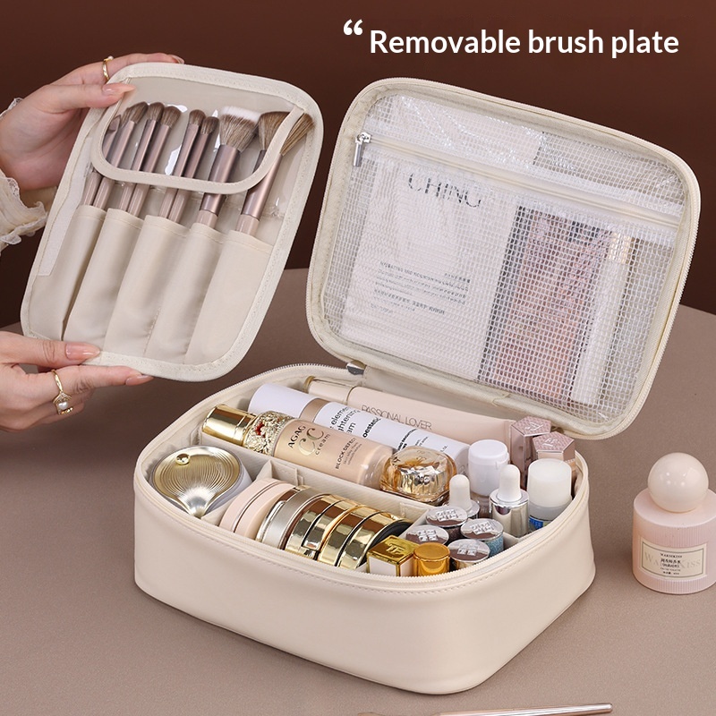 New Fashion Large Capacity PU Zipper Storage Makeup Bags Portable Travel Tote for Bag Make up Brush Cosmetic Case