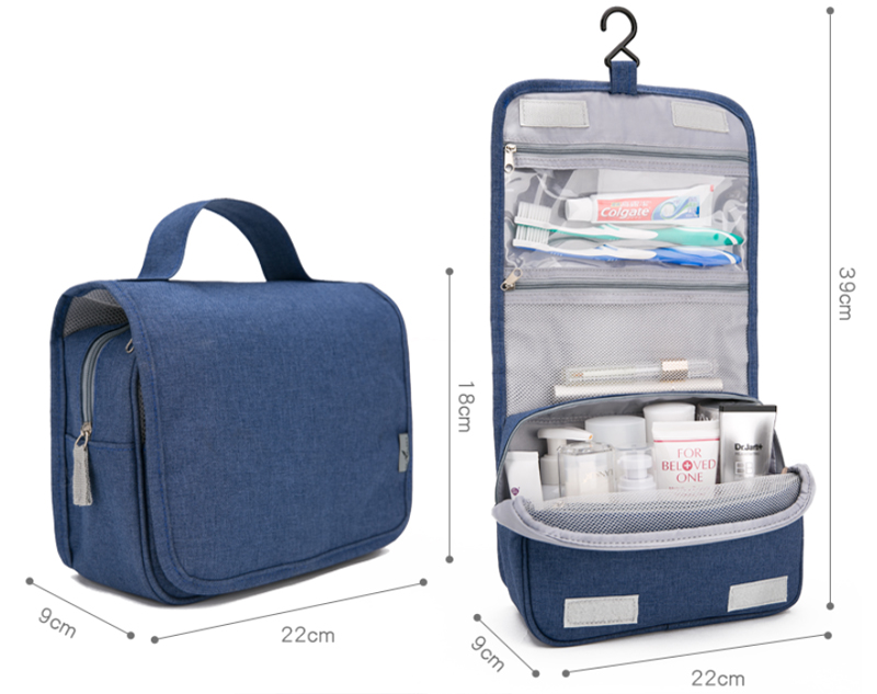 Customized Logo Portable Water-Resistant Hanging Toiletry Bag Travel Bags Large Capacity Polyester Travel Cosmetic Bags