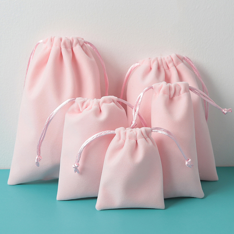 Wholesale Custom Luxury logo Small Velvet Drawstring Bag Hot Sale Phone Purse Makeup Toiletry Storage Velvet Pouch Gift Bag