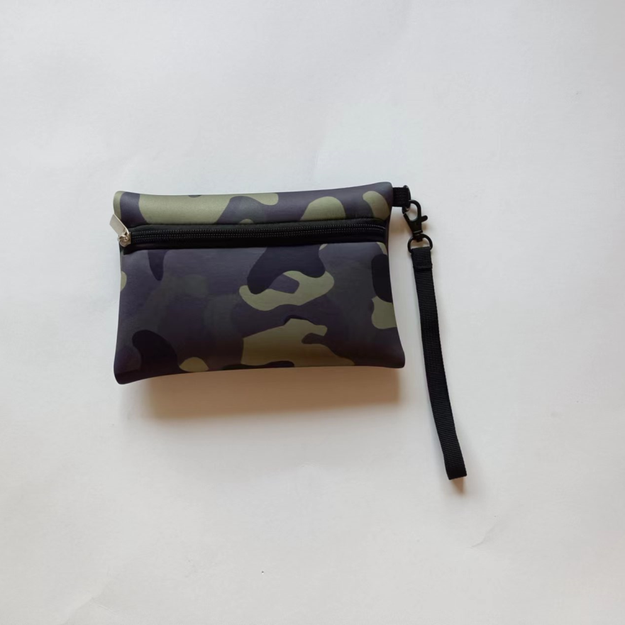 Fashion Neoprene Wristlet Bag LH Brand Custom Logo Mobile Phone Cosmetic Cases Lightweight Waterproof Zipper Closure Shopping