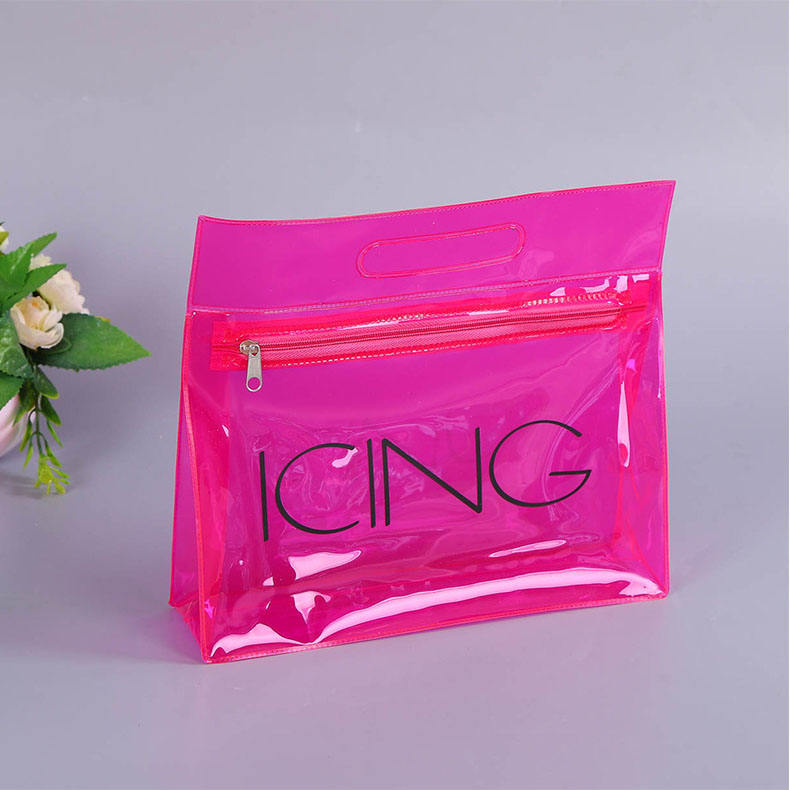Hanging Transparent PVC Travel Makeup Bag with Customizable Size and Logo