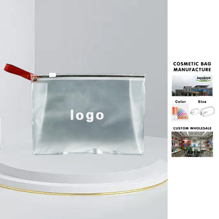 Custom Hot Sell PVC Vinyl Beauty Pouch Frosted Poly Toiletry Women's Cosmetic Travel Wash Bag Clear Makeup Bag With Zipper