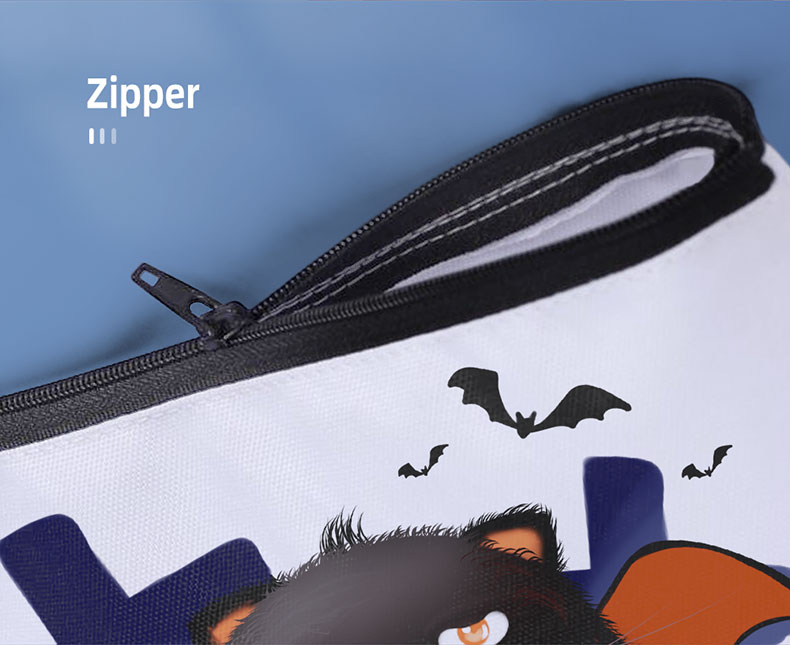 High-Quality Fashion Sublimation Makeup Bag with Custom Anime Design and Heavy-Duty Canvas