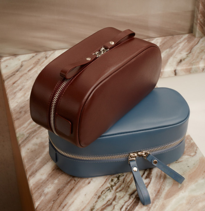 Portable Real Genuine Leather Wash Bag Toiletry Bag Zip Men Customizable High Quality Cosmetic Bag For Man