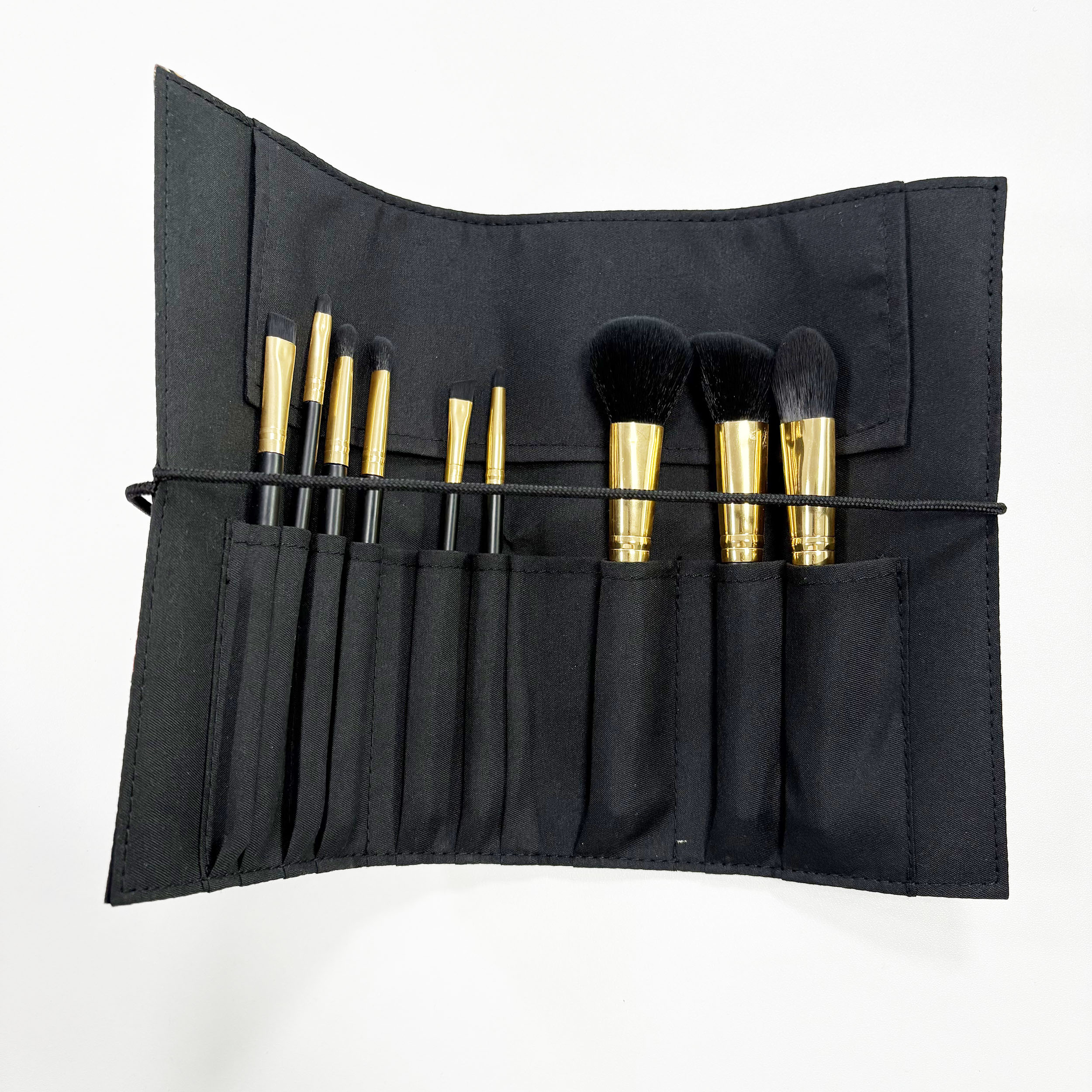 Wholesale Makeup Brush Roll Bag Cosmetic Bag Professional Black Portable Organizer Makeup Brush Bag