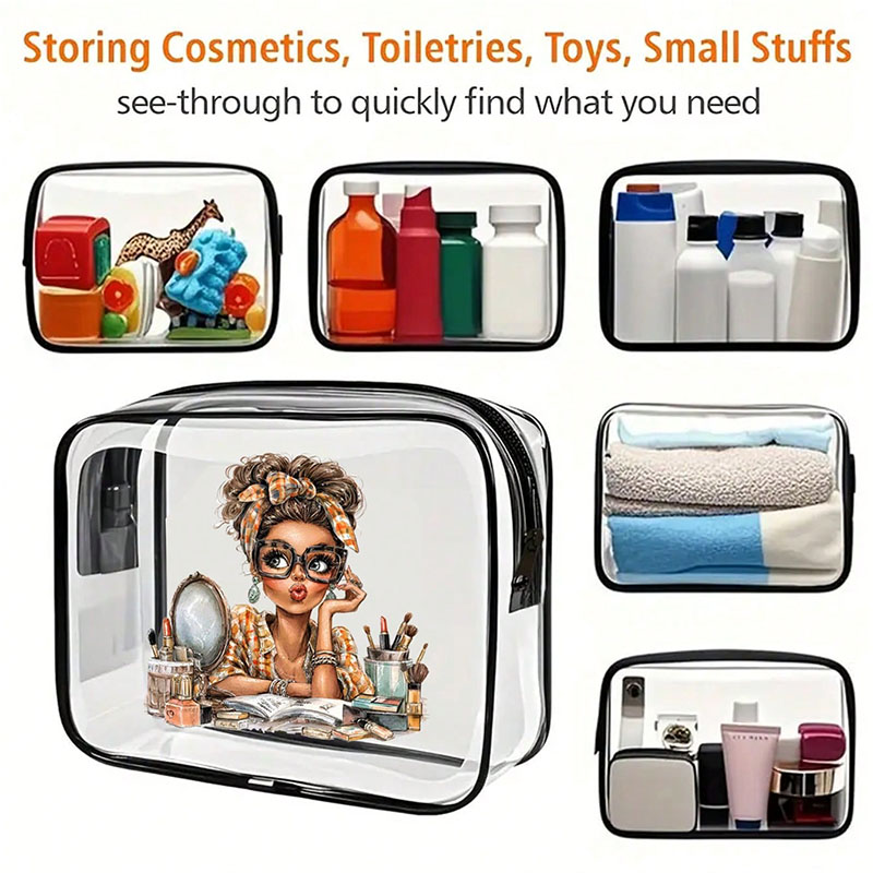 Waterproof Clear Makeup Bag PVC Travel Cosmetic Pouch Wholesale Summer Beach Travel Accessories Women Vacation