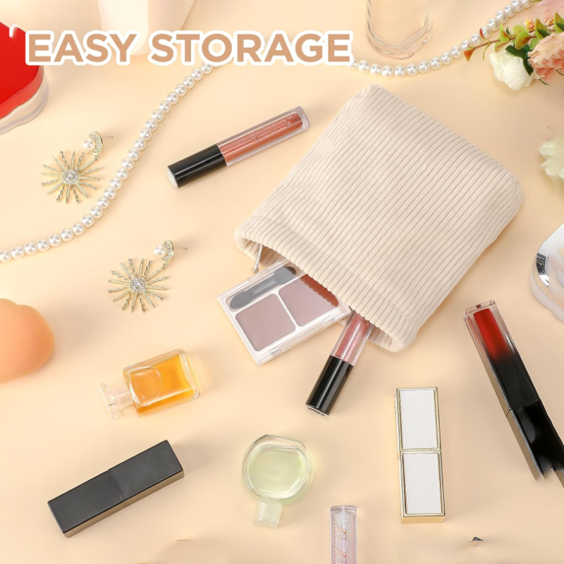 Portable Mini Makeup Bag Corduroy Cosmetic Bag With Zipper Personalized Fashion Square 2*13*13cm Makeup Pouches
