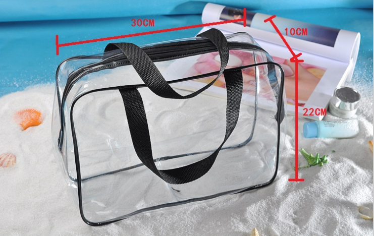 Large Capacity Clear Makeup Organizer Pouches Waterproof Custom PVC Travel Toiletry Bag