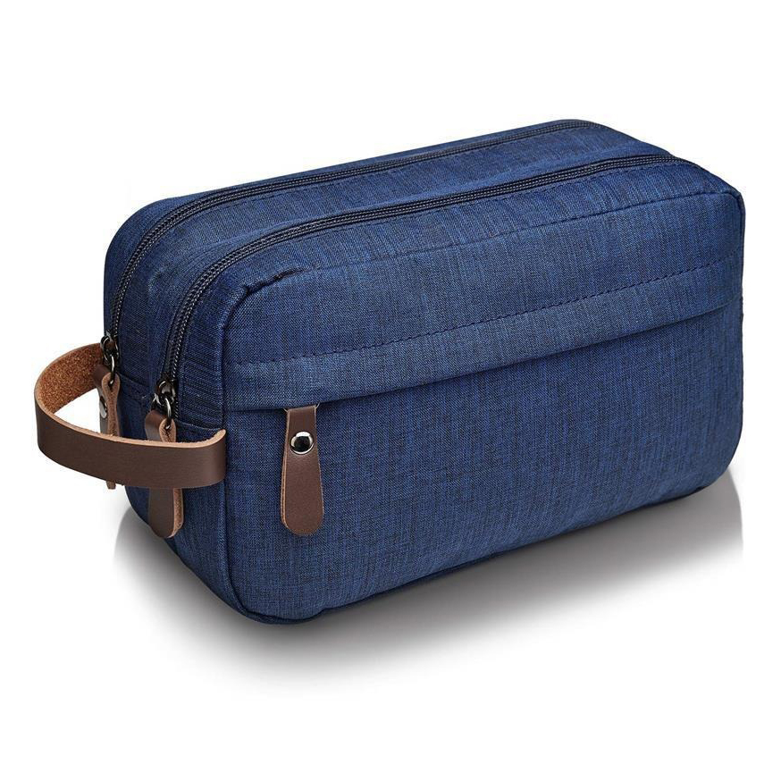 FOCSTAR Custom LOGO Men's Large Capacity Waterproof Nylon Square Hotel Travel Toiletry Bag Dopp Kit (BTF020)