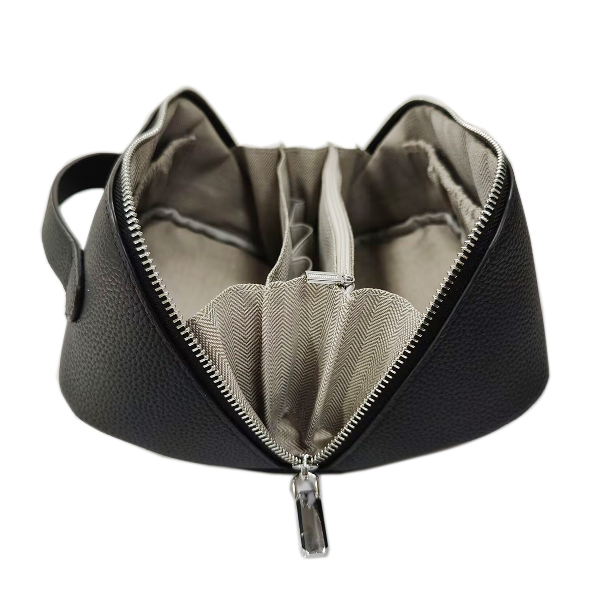 Customized Logo Unisex Pu Leather Cases Cosmetic Organizer Skincare Storage Bag Makeup Toiletry Bags Zipper Closure