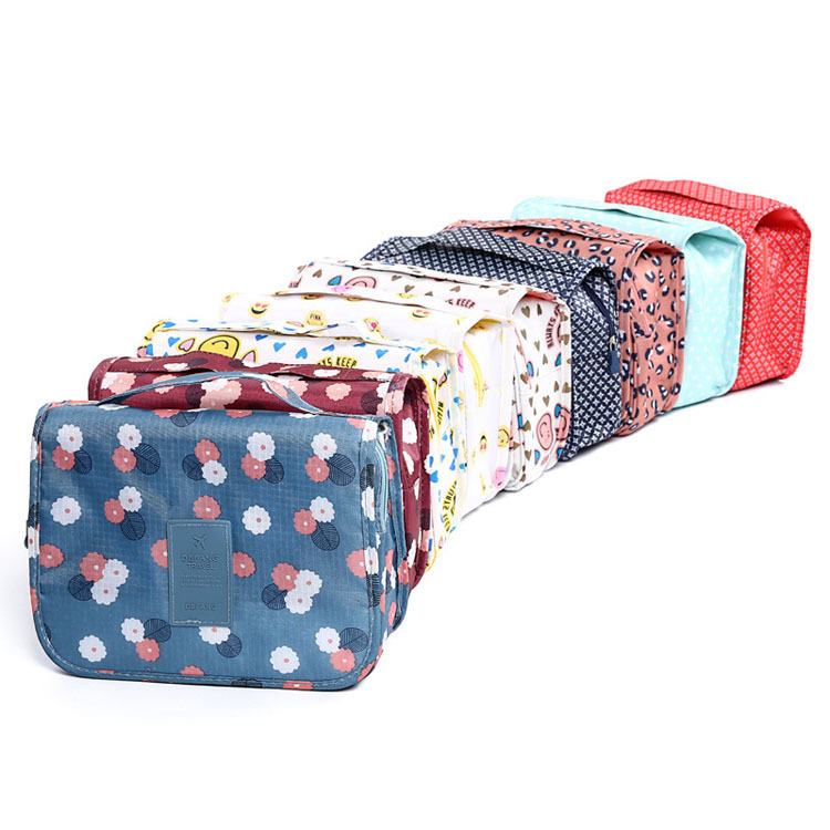 New Custom Large Waterproof Polyester Fashion Travel Women Zipper &amp; Hasp Closure Makeup Cosmetic Bag