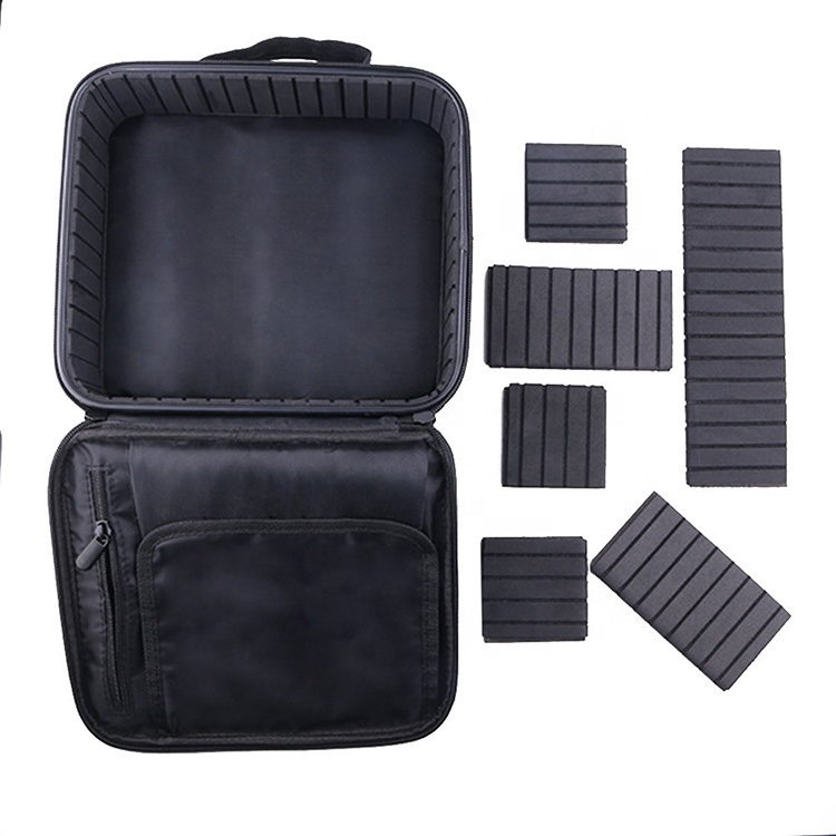 Professional Wholesale Custom Large Capacity Eva Luxury Waterproof Cosmetic Organizer Bag Toiletry Bag Black Makeup case