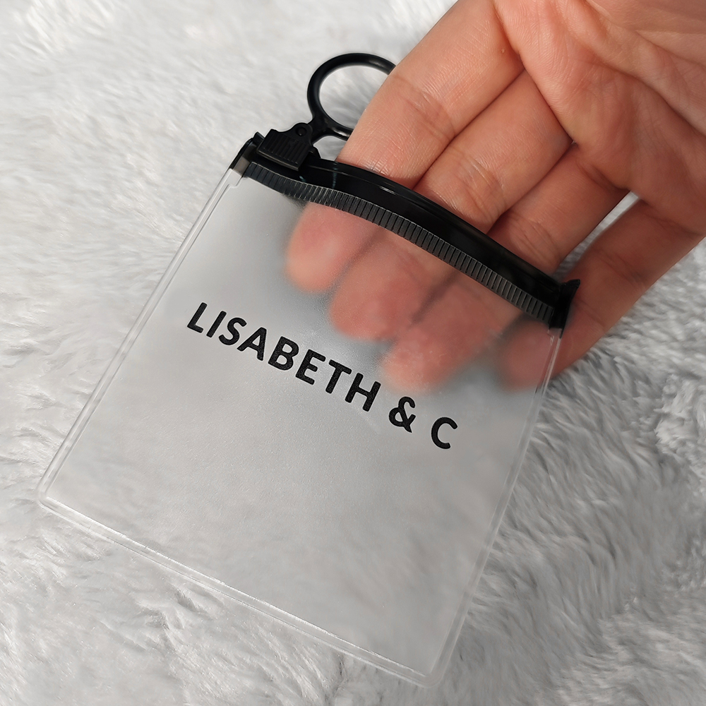 Private Label Custom Earring Necklace Jewelry Zipper Packaging Bag Wholesales Pvc Zipper Bag with logo