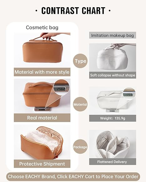 Waterproof Portable Pouch Open Flat Toiletry Bag Make Up Organizer With Divider And Handle