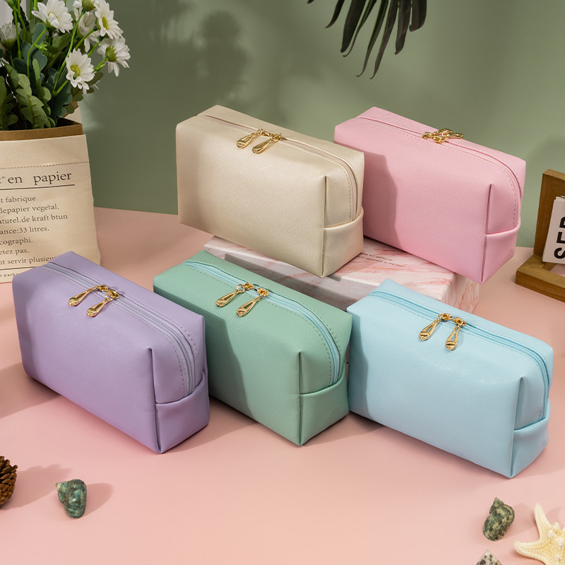 Custom Wholesale Pink Pu Storage Traveling Toiletry Accessories Waterproof Beauty Bag Women Portable Cosmetic Makeup Bag
