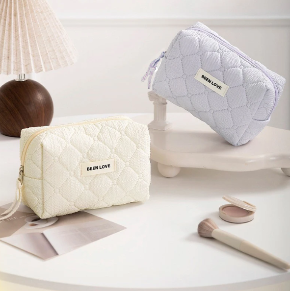High-Appearing Fashion Women's Portable Eco-Friendly Polyester Zipper Cosmetic Bag Makeup Business Travel Waterproof Octagonal