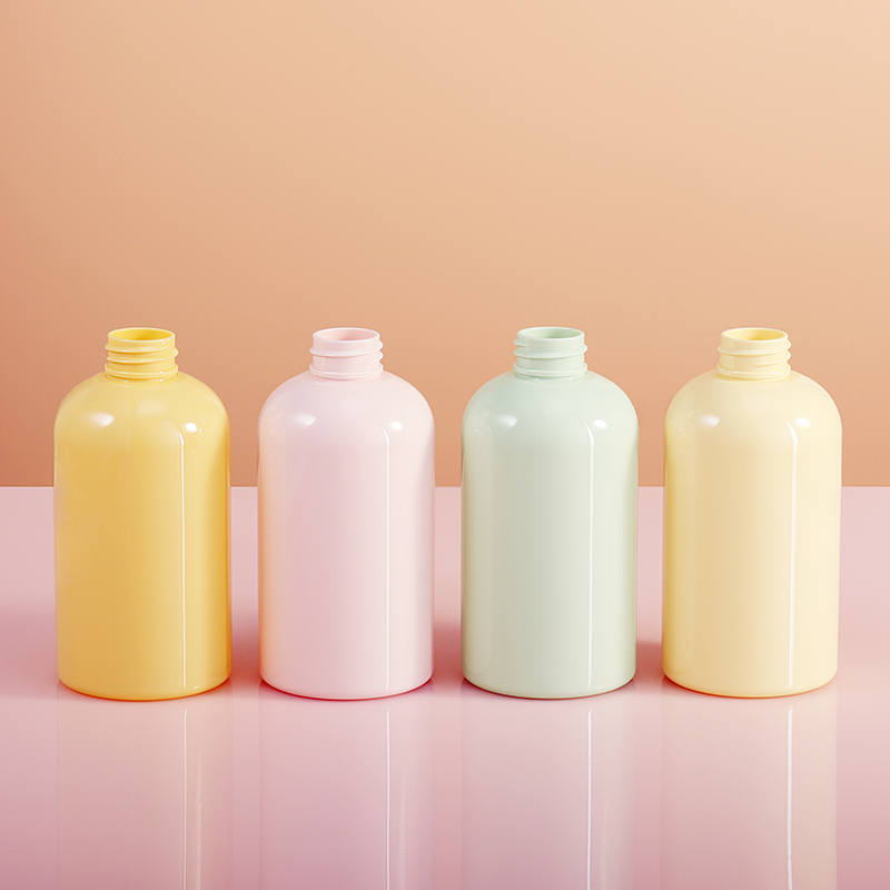 Cosmetics Round Shoulder Plastic Pump Bottle 300ml Body Lotion Bottle Toner Skin Care Cleanser Makeup Packaging Containers