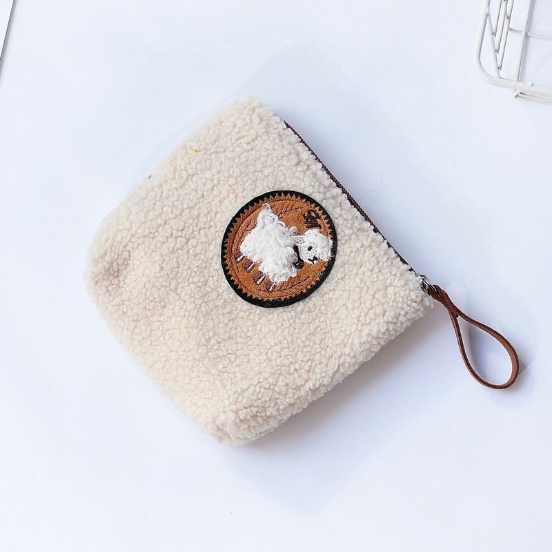 Custom Plush Foldable Canvas Keychain Toy Zipper Closure Lipstick Makeup Bag 1-1.9L Capacity for Travel Daily Use Coin Purse