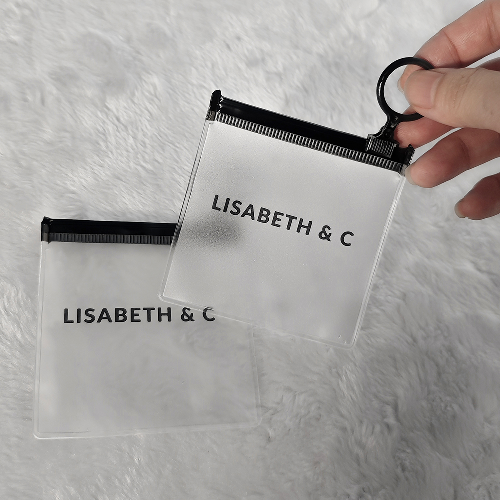 Private Label Custom Earring Necklace Jewelry Zipper Packaging Bag Wholesales Pvc Zipper Bag with logo
