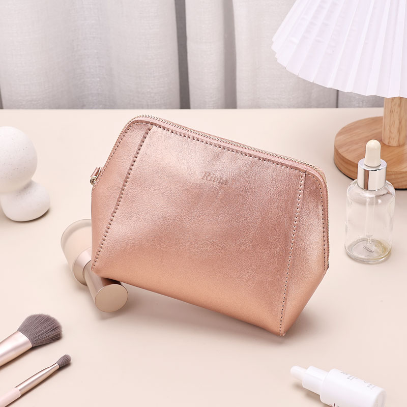 BSCI Professional Custom Luxury Private Label Waterproof PU Leather Makeup Pouch Zipper Cosmetic Bag