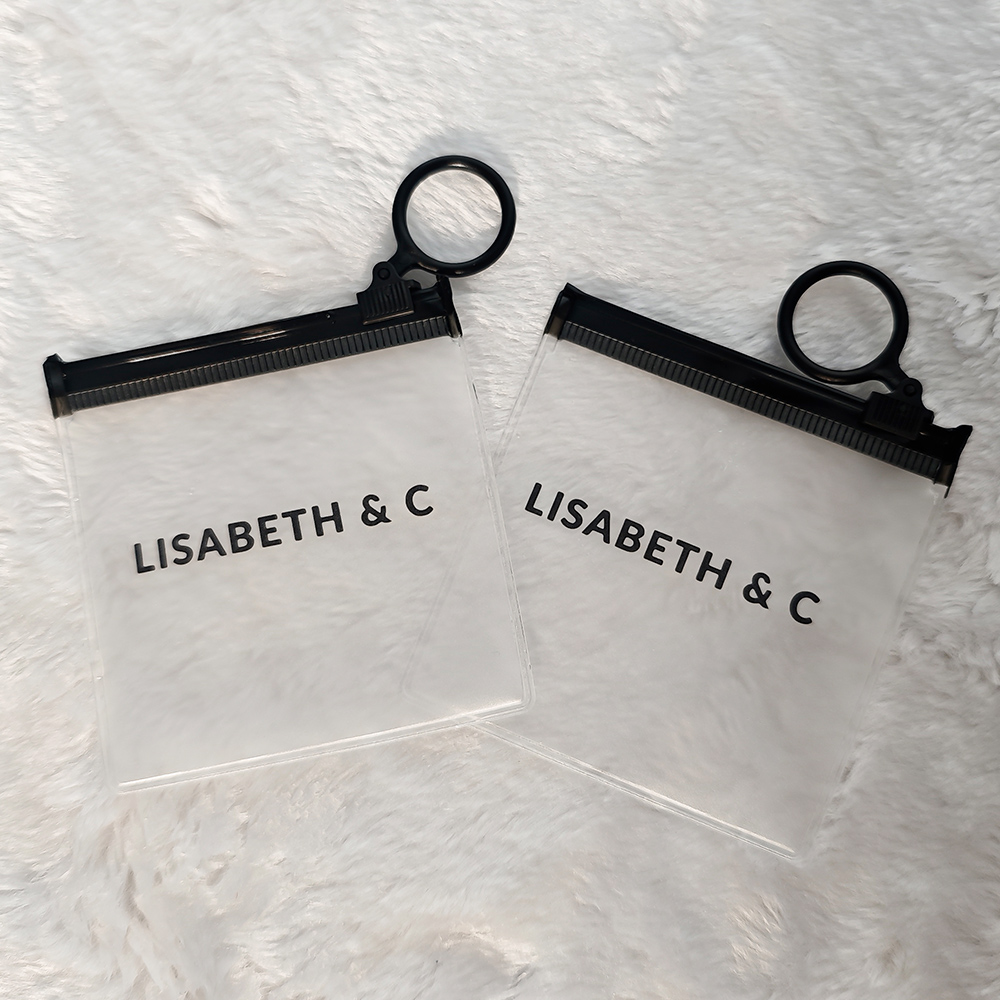 Private Label Custom Earring Necklace Jewelry Zipper Packaging Bag Wholesales Pvc Zipper Bag with logo