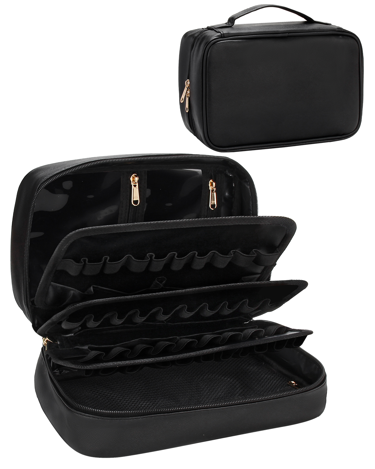 Relavel Lipstick Holders 60 Pcs Slots Professional Makeup Case Portable Lipstick Bag Lipstick Organizer with Elastic Bands