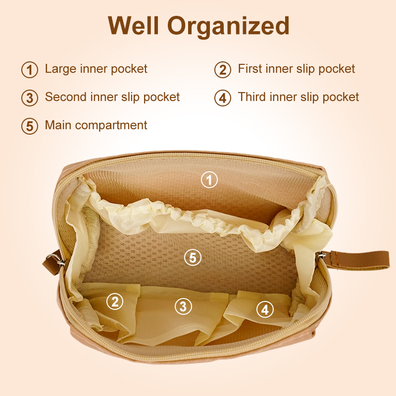 Luxury Private Label pink Travel Large Capacity Professional Leather Makeup Cosmetic Toiletry Bag