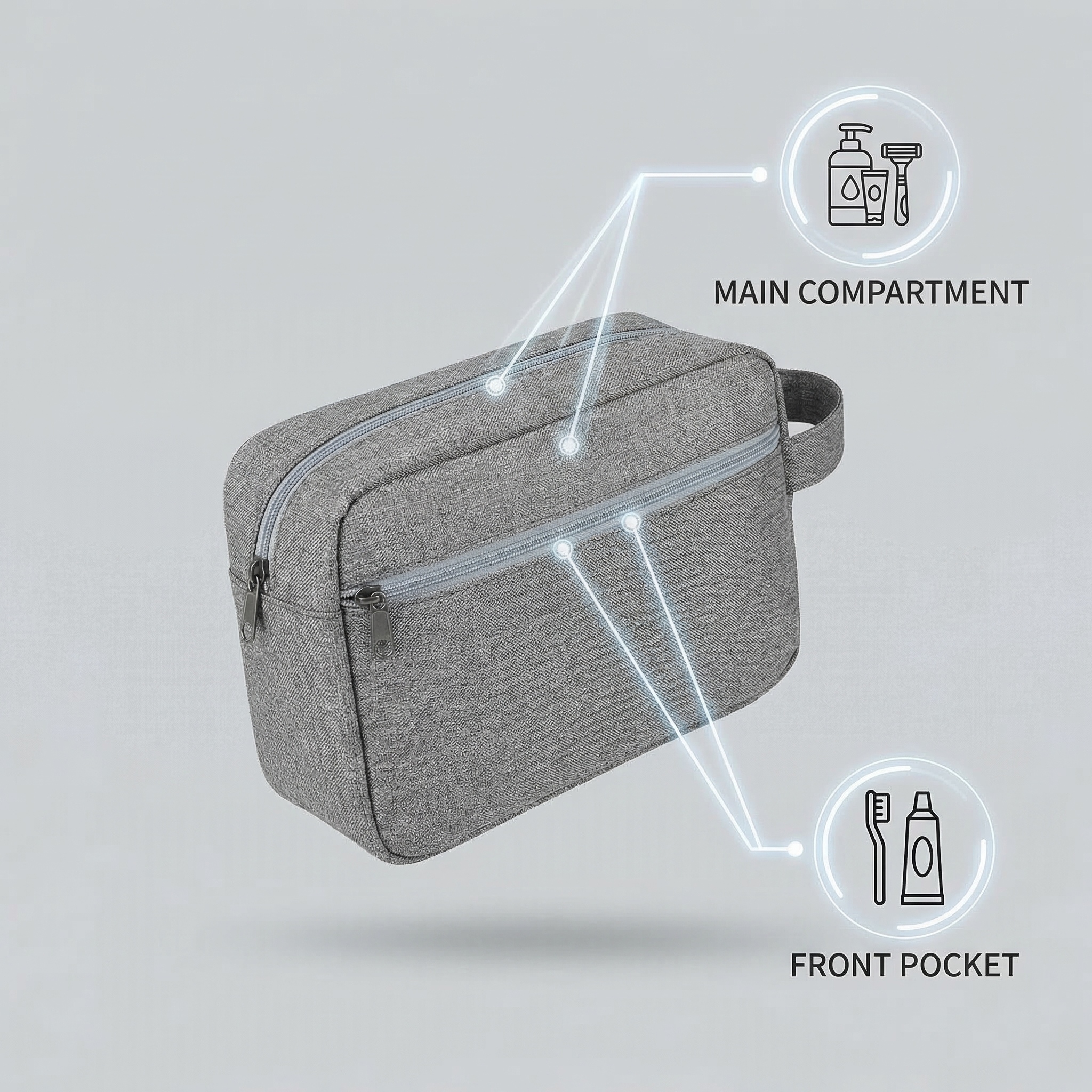 Custom Fashion Foldable Lightweight Travel Purse with Brush Holder