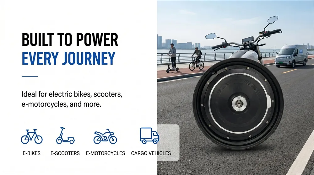 Sistema de Motor de Cubo de Motocicleta Elétrica Eficiente Otimizando a Saída de Potência e o Uso de Energia