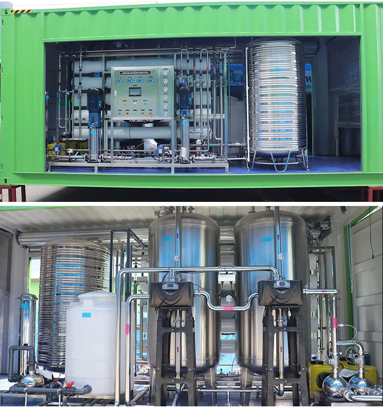 Planta de Dessalinização de Água Marinha Sistema de Água Dessalinizada Containerizado