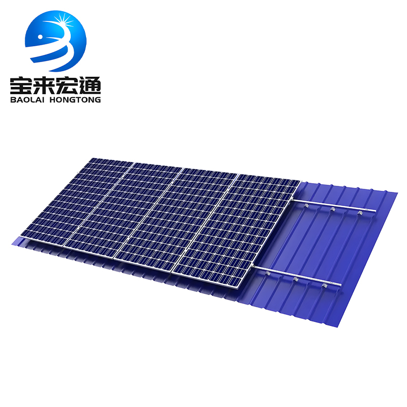 Suporte de Painel Solar de Aço Colorido Não Penetrante Estrutura Solar para Sistema Solar