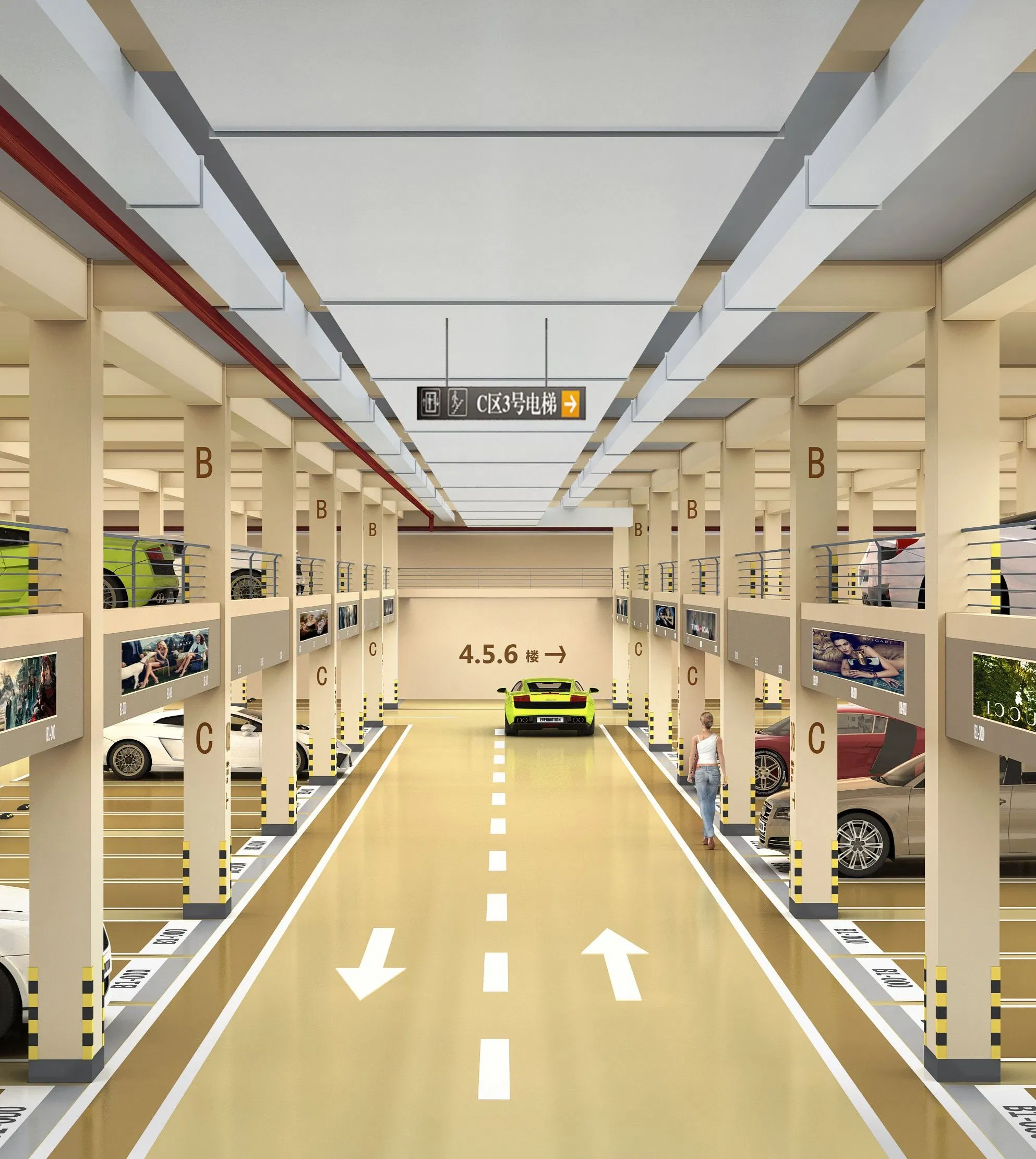 Hangar, garagem, Sala de motores náuticos, carga