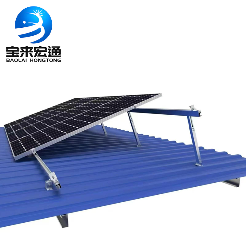 Suporte de Painel Solar de Aço Colorido Não Penetrante Estrutura Solar para Sistema Solar