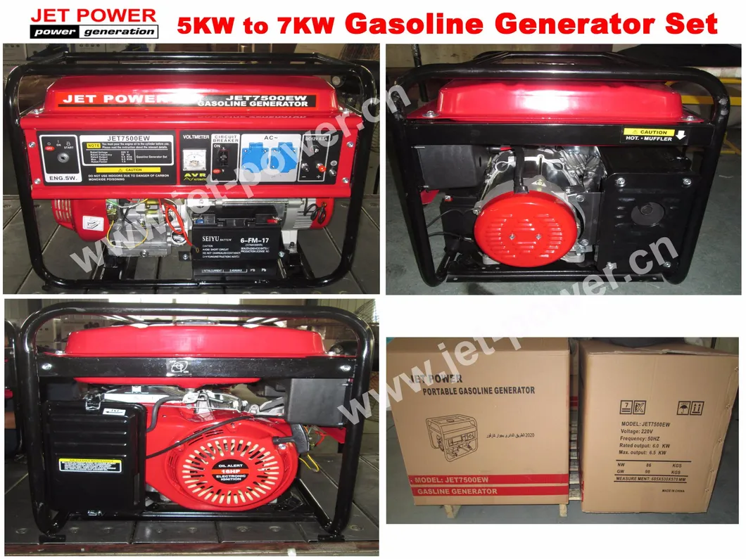 Gerador a Gasolina Super Silencioso com Início Elétrico e Sistema de Partida Recoil 8500W 9000W 10000W