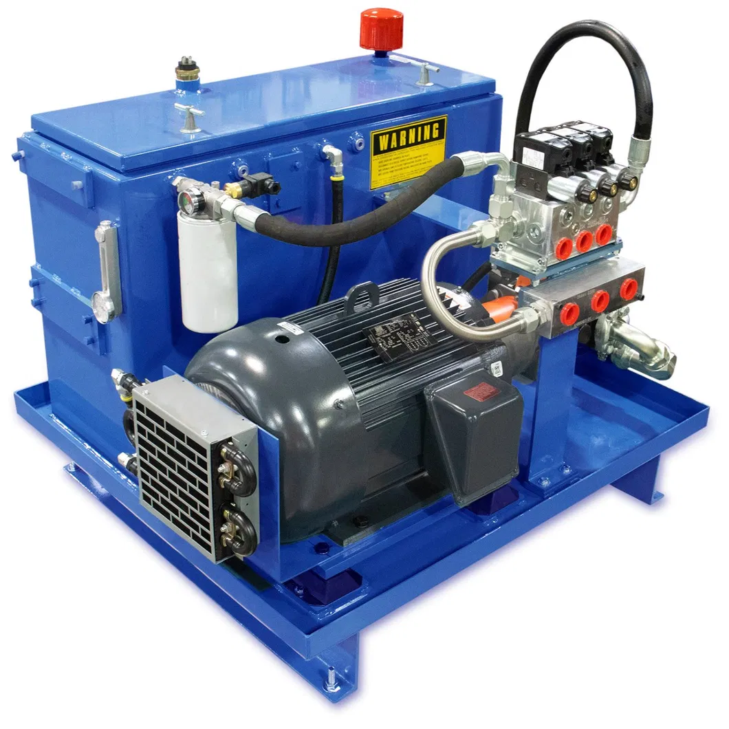 Unidade de potência hidráulica em forma de L