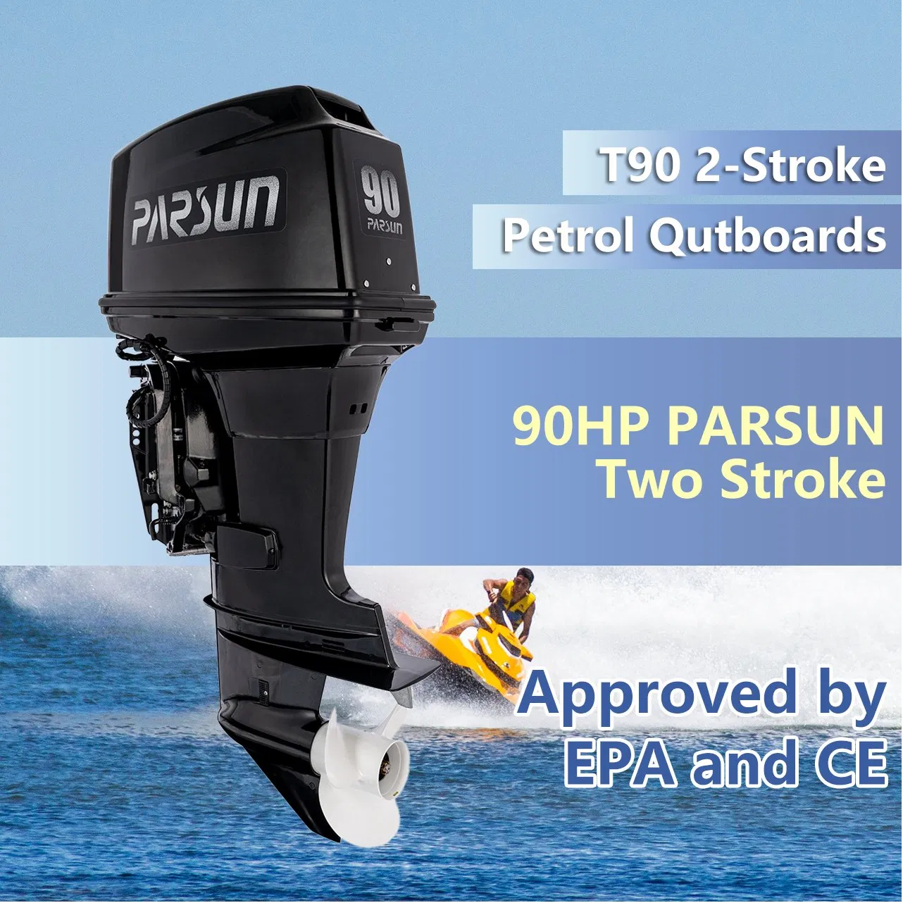 90 HP 2-Stroke Motor de Barco de Velocidade Fora de Bordo Novo Condição Sistema de Controle Remoto Partida Manual CDI 2 Cilindros