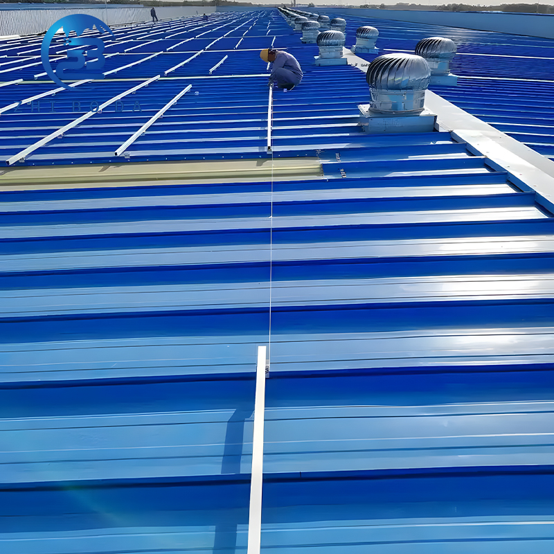 Suporte de Painel Solar de Aço Colorido Não Penetrante Estrutura Solar para Sistema Solar