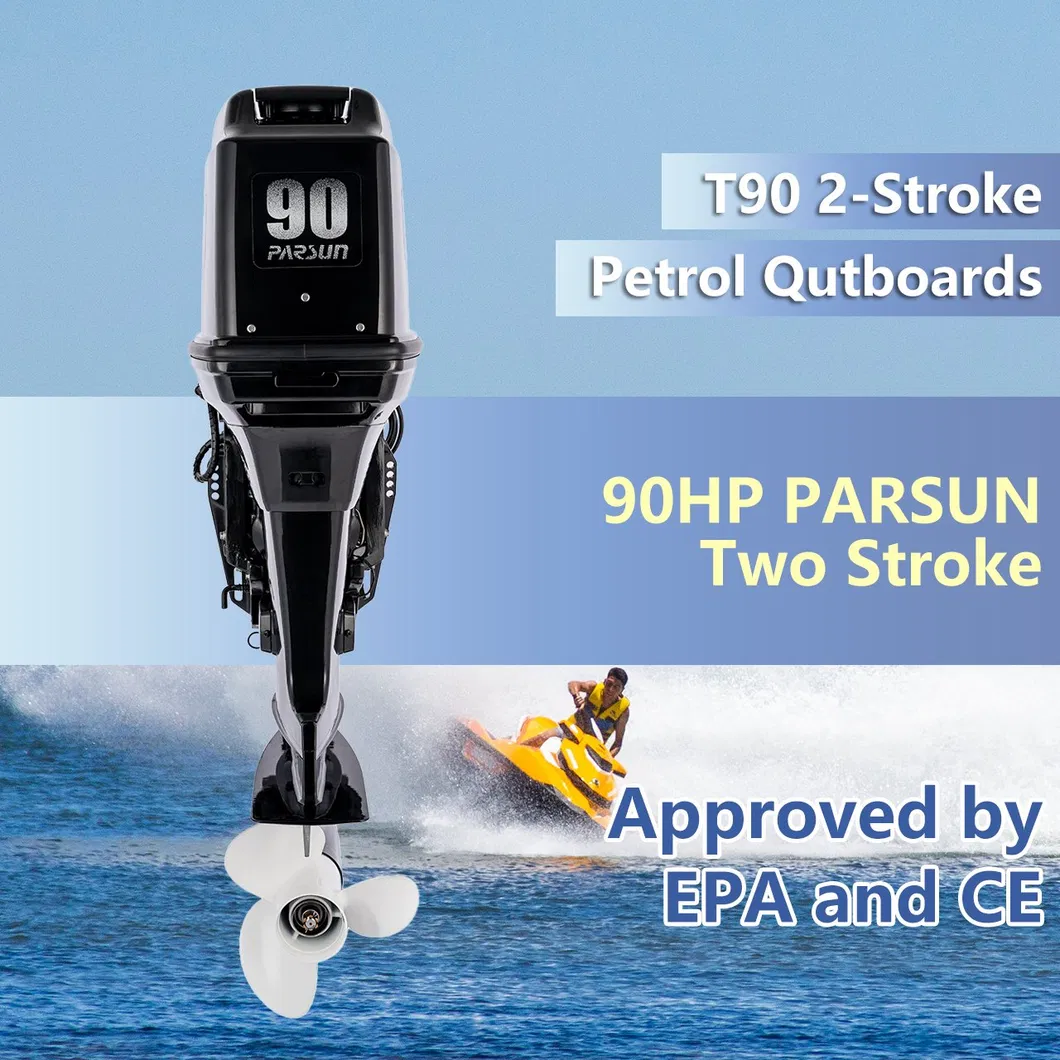 90 HP 2-Stroke Motor de Barco de Velocidade Fora de Bordo Novo Condição Sistema de Controle Remoto Partida Manual CDI 2 Cilindros
