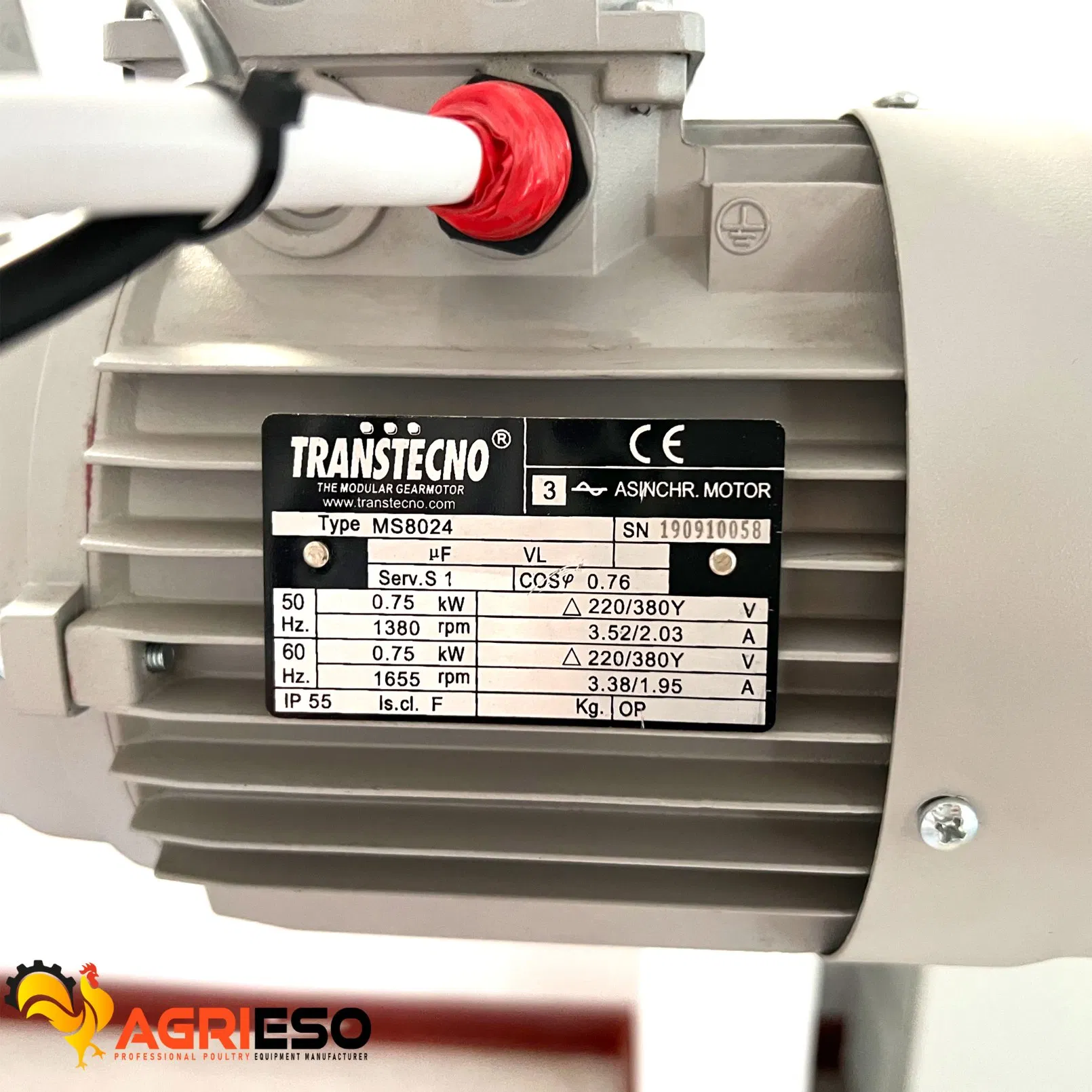 Sistema de Motor para Fazendas de Frangos Agriseo Automático Linha de Aves Transtecno Itália 0.75kw