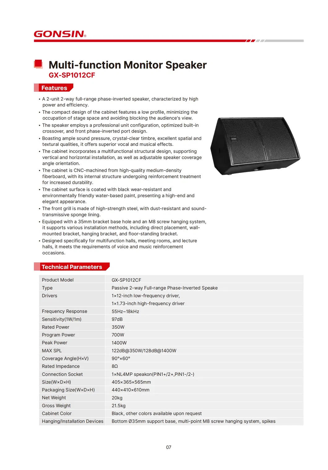 Sistema de Reforço Sonoro para Conferências - Detalhe 2